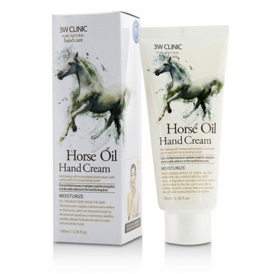 3W CLINIC Увлажняющий крем для рук с лошадиным маслом Horse Oil Hand Cream, 100мл