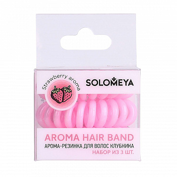 SOLOMEYA Арома-резинка для волос КЛУБНИКА Aroma hair band Strawberry, 3 шт - фото и картинки